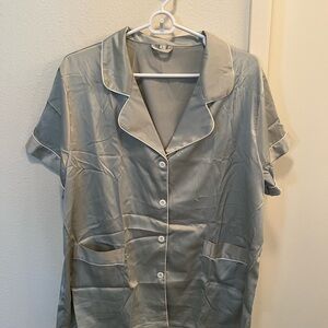 Silky Sage Green Short Sleeve Pajama Set